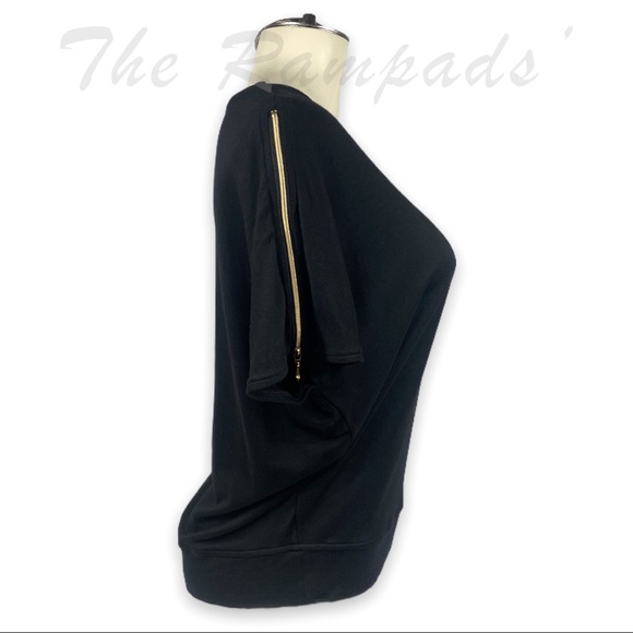 Black Zenergy by Chico’s Zipper Short-sleeve Blouse Size 0 - Picture 2 of 8